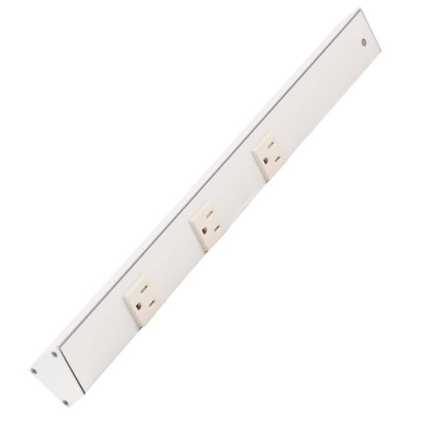 18" 15 amp 120 volt White Under Cabinet Power Strip